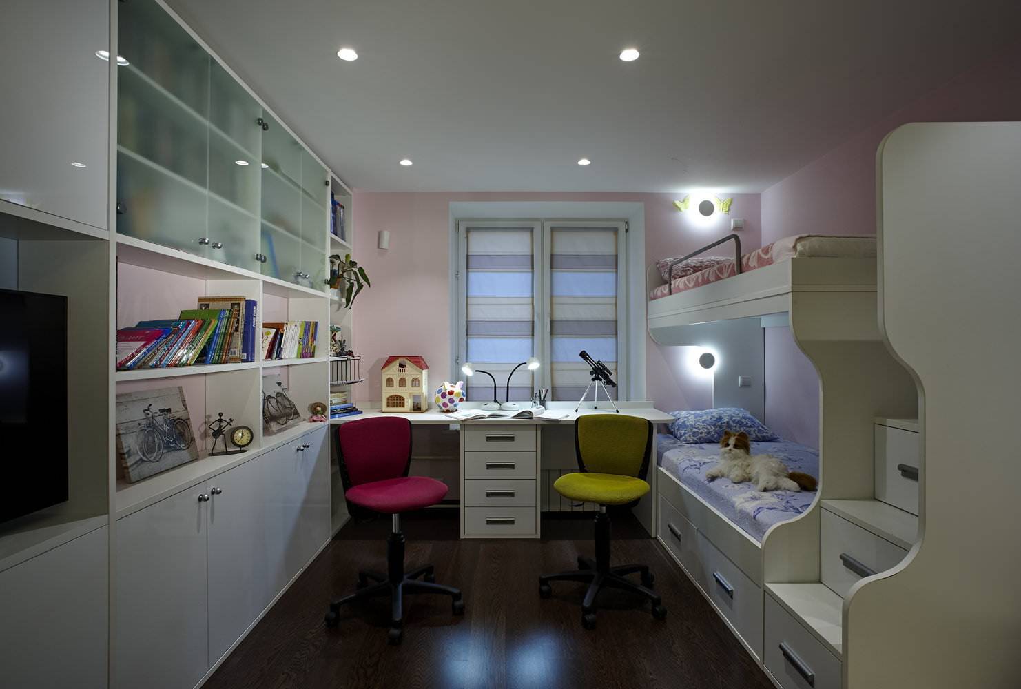 Детская комната для двух девочек: дизайн для разного возраста, фото, варианты планировки, оформления