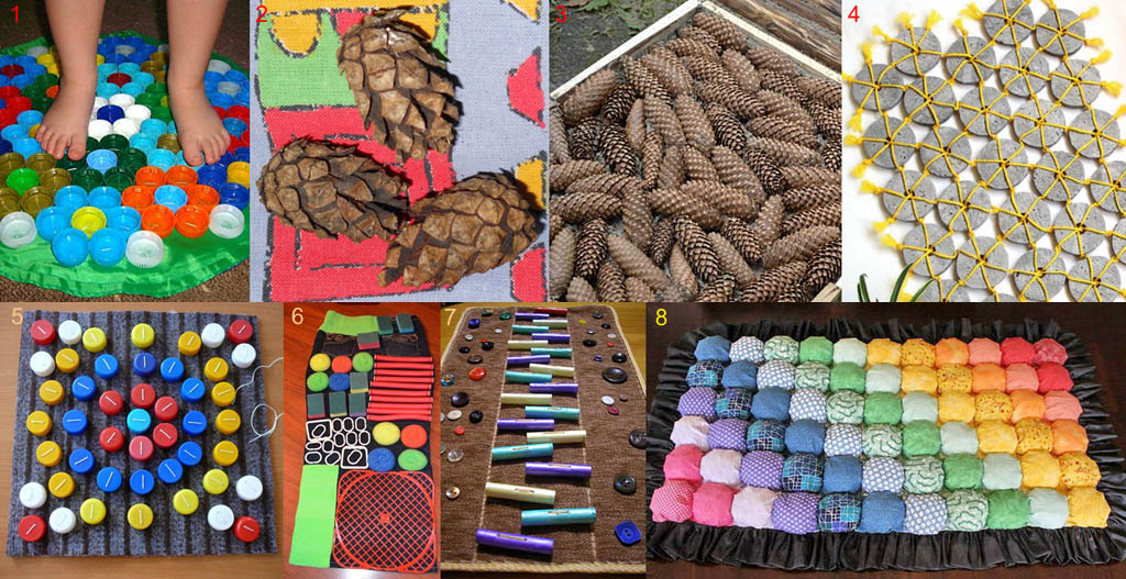 Массажный коврик для детей своими руками - как сделать ортопедическую дорожку для ног (с фото)