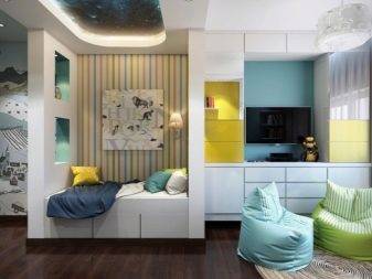 Дизайн детской и гостиной в одной комнате: как совместить два помещения и оформить интерьер?