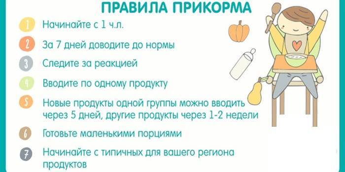 Прикорм в 7 месяцев при грудном вскармливании: таблица с нормами, меню и рацион
